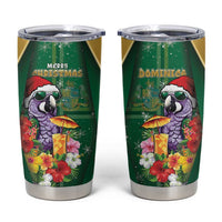 Dominica Christmas Tumbler Cup Funny Santa Sisserou Parrot - Wonder Print Shop