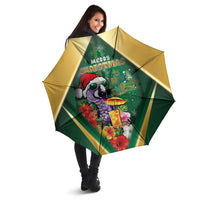 Dominica Christmas Umbrella Funny Santa Sisserou Parrot - Wonder Print Shop