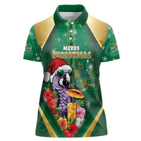Dominica Christmas Women Polo Shirt Funny Santa Sisserou Parrot - Wonder Print Shop
