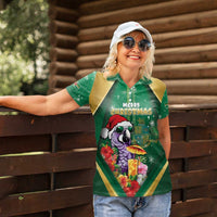 Dominica Christmas Women Polo Shirt Funny Santa Sisserou Parrot - Wonder Print Shop