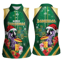Dominica Christmas Women Sleeveless Polo Shirt Funny Santa Sisserou Parrot - Wonder Print Shop
