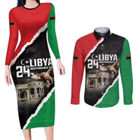 Happy Libya Independence Day Couples Matching Long Sleeve Bodycon Dress and Long Sleeve Button Shirt Libya In My Heart LT05 - Wonder Print Shop