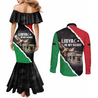 Happy Libya Independence Day Couples Matching Mermaid Dress and Long Sleeve Button Shirt Libya In My Heart