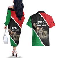 Happy Libya Independence Day Couples Matching Off The Shoulder Long Sleeve Dress and Hawaiian Shirt Libya In My Heart LT05 - Wonder Print Shop