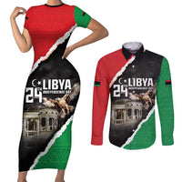 Happy Libya Independence Day Couples Matching Short Sleeve Bodycon Dress and Long Sleeve Button Shirt Libya In My Heart LT05 - Wonder Print Shop