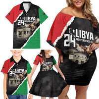 Happy Libya Independence Day Family Matching Off Shoulder Short Dress and Hawaiian Shirt Libya In My Heart LT05 - Wonder Print Shop