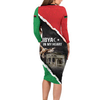 Happy Libya Independence Day Long Sleeve Bodycon Dress Libya In My Heart LT05 - Wonder Print Shop