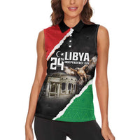 Happy Libya Independence Day Women Sleeveless Polo Shirt Libya In My Heart LT05 - Wonder Print Shop