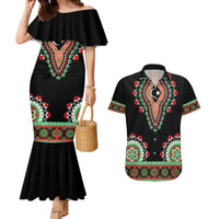 Libya Barbary Lion Couples Matching Mermaid Dress and Hawaiian Shirt Dashiki Simple Style LT05 - Wonder Print Shop