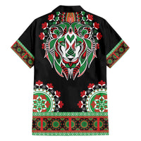 Libya Barbary Lion Family Matching Short Sleeve Bodycon Dress and Hawaiian Shirt Dashiki Simple Style LT05 - Wonder Print Shop