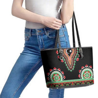 Libya Barbary Lion Leather Tote Bag Dashiki Simple Style LT05 - Wonder Print Shop