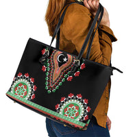 Libya Barbary Lion Leather Tote Bag Dashiki Simple Style LT05 - Wonder Print Shop