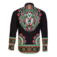 Libya Barbary Lion Long Sleeve Button Shirt Dashiki Simple Style LT05 - Wonder Print Shop