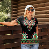 Libya Barbary Lion Women Polo Shirt Dashiki Simple Style LT05 - Wonder Print Shop