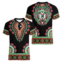 Libya Barbary Lion Women V-Neck T-Shirt Dashiki Simple Style LT05 - Wonder Print Shop