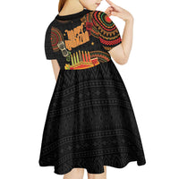 Kwanzaa Kinara Candles Kid Short Sleeve Dress African Tribal Pattern LT05 - Wonder Print Shop