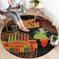 Kwanzaa Kinara Candles Round Carpet African Tribal Pattern