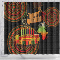 Kwanzaa Kinara Candles Shower Curtain African Tribal Pattern