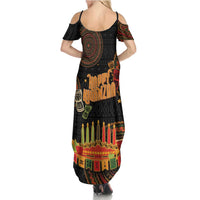 Kwanzaa Kinara Candles Summer Maxi Dress African Tribal Pattern LT05 - Wonder Print Shop