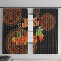 Kwanzaa Kinara Candles Window Curtain African Tribal Pattern LT05 - Wonder Print Shop