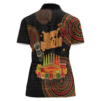 Kwanzaa Kinara Candles Women Polo Shirt African Tribal Pattern LT05 - Wonder Print Shop