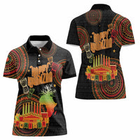 Kwanzaa Kinara Candles Women Polo Shirt African Tribal Pattern LT05 - Wonder Print Shop