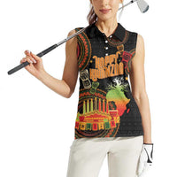 Kwanzaa Kinara Candles Women Sleeveless Polo Shirt African Tribal Pattern LT05 - Wonder Print Shop