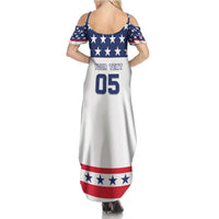 Custom United States Hockey Family Matching Summer Maxi Dress and Hawaiian Shirt Go Champions USA