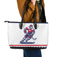 United States Hockey Leather Tote Bag Go Champions USA