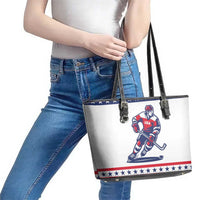 United States Hockey Leather Tote Bag Go Champions USA