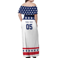 Custom United States Hockey Off Shoulder Maxi Dress Go Champions USA