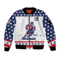 Custom United States Hockey Sleeve Zip Bomber Jacket Go Champions USA