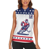 Custom United States Hockey Women Sleeveless Polo Shirt Go Champions USA