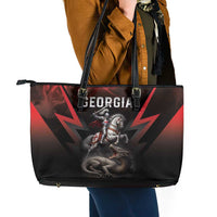 Georgia Coat Of Arms Leather Tote Bag Saint George And The Dragon
