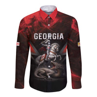 Georgia Coat Of Arms Long Sleeve Button Shirt Saint George And The Dragon