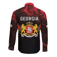 Georgia Coat Of Arms Long Sleeve Button Shirt Saint George And The Dragon