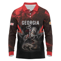 Georgia Coat Of Arms Long Sleeve Polo Shirt Saint George And The Dragon