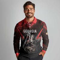Georgia Coat Of Arms Long Sleeve Polo Shirt Saint George And The Dragon