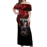 Georgia Coat Of Arms Off Shoulder Maxi Dress Saint George And The Dragon