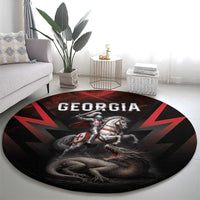 Georgia Coat Of Arms Round Carpet Saint George And The Dragon