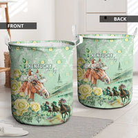 Kentucky Horse Racing Laundry Basket Rose Diamond Pattern Mint