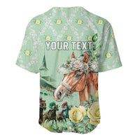 Personalized Kentucky Horse Racing Baseball Jersey Rose Diamond Pattern Mint
