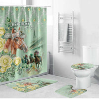 Kentucky Horse Racing Bathroom Set Rose Diamond Pattern Mint