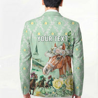 Personalized Kentucky Horse Racing Blazer Rose Diamond Pattern Mint