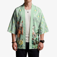 Personalized Kentucky Horse Racing Kimono Rose Diamond Pattern Mint