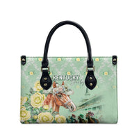 Kentucky Horse Racing Leather Bag Rose Diamond Pattern Mint