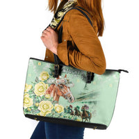 Kentucky Horse Racing Leather Tote Bag Rose Diamond Pattern Mint