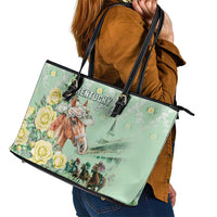 Kentucky Horse Racing Leather Tote Bag Rose Diamond Pattern Mint