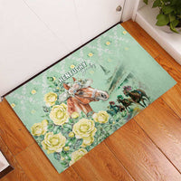 Kentucky Horse Racing Rubber Doormat Rose Diamond Pattern Mint