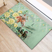 Kentucky Horse Racing Rubber Doormat Rose Diamond Pattern Mint